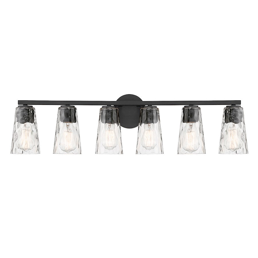 Savoy House Gordon 6-Light Bathroom Vanity Light, Matte Black - 8-2603-6-BK