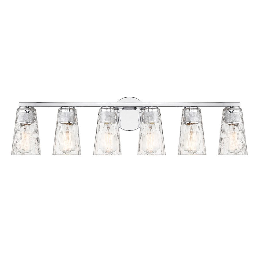 Savoy House Gordon 6-Light Bathroom Vanity Light, Chrome - 8-2603-6-CH