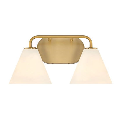 2 Light Bathroom Vanity Light, Warm Brass