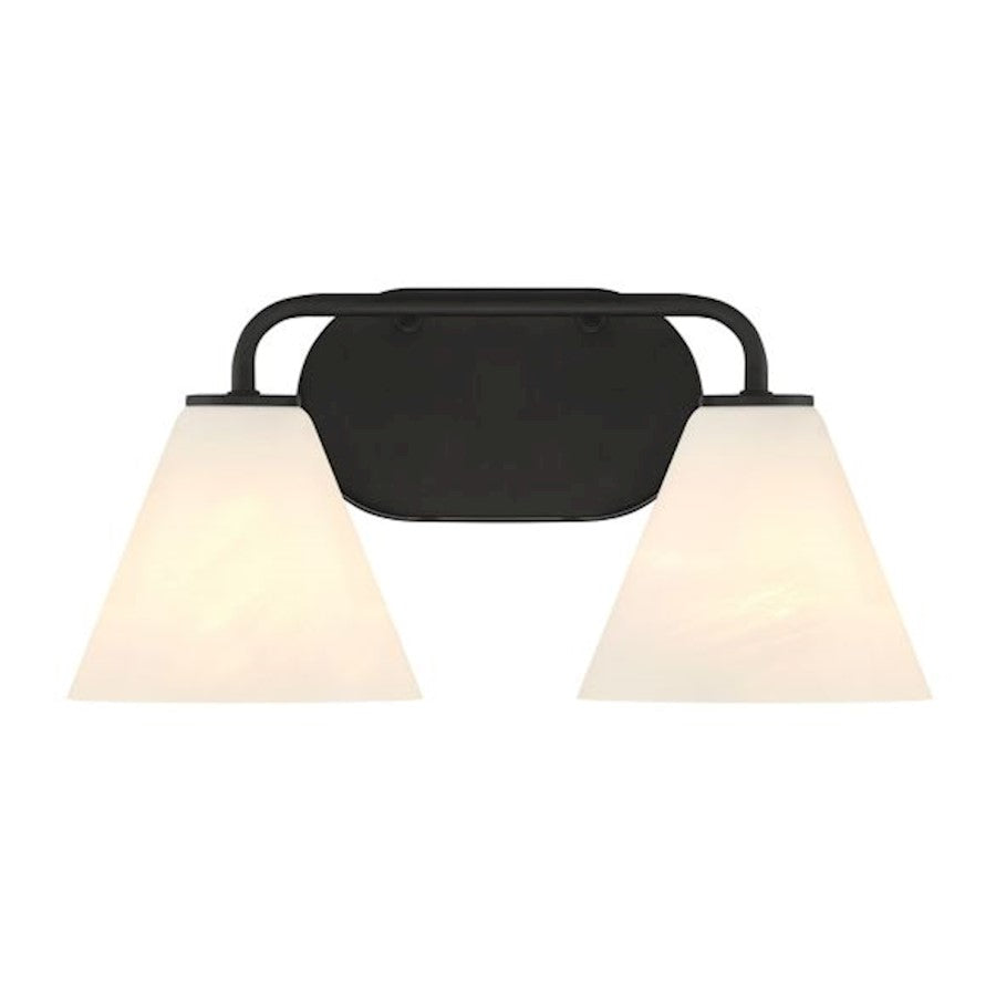 Savoy House Blair 2-Light Bathroom Vanity Light, Matte Black - 8-2988-2-BK