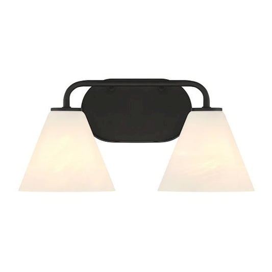 2 Light Bathroom Vanity Light, Matte Black