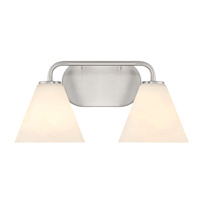 2 Light Bathroom Vanity Light, Satin Nickel