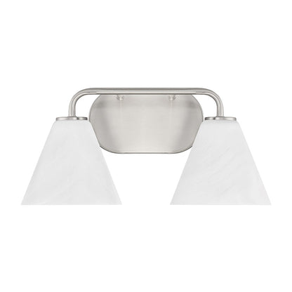 2 Light Bathroom Vanity Light, Satin Nickel