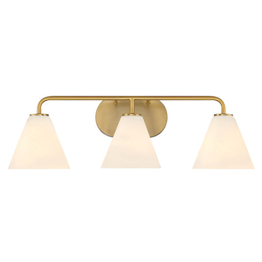 3 Light Bathroom Vanity Light, Warm Brass