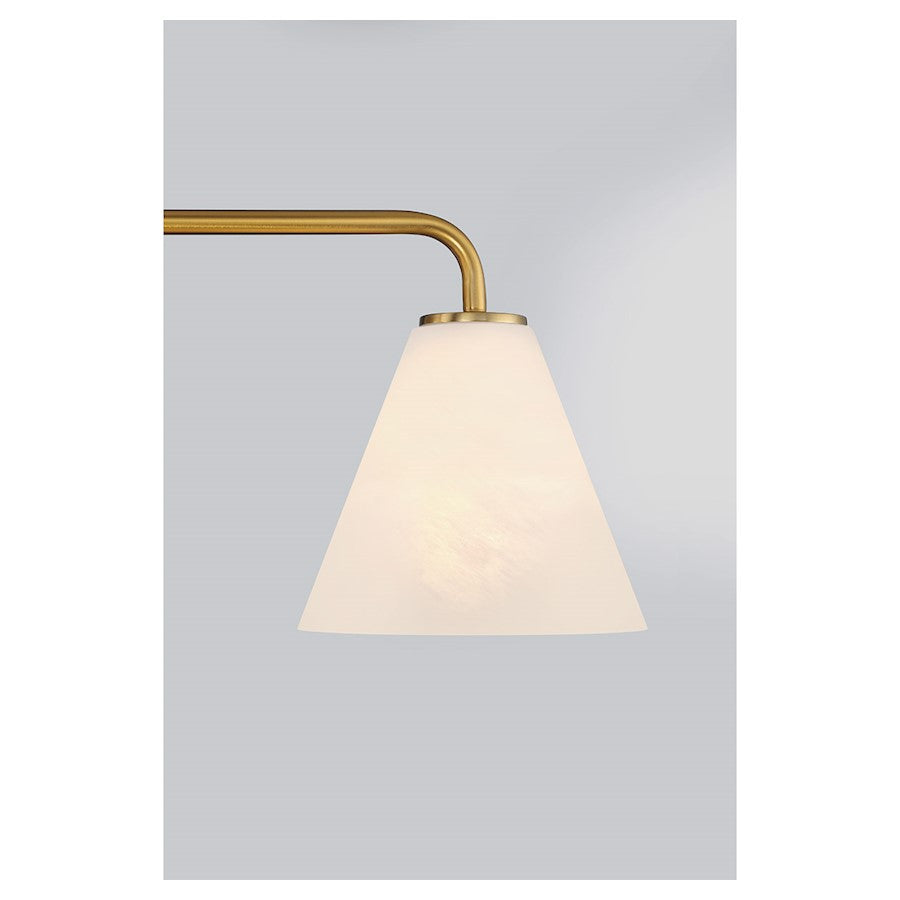 3 Light Bathroom Vanity Light, Warm Brass