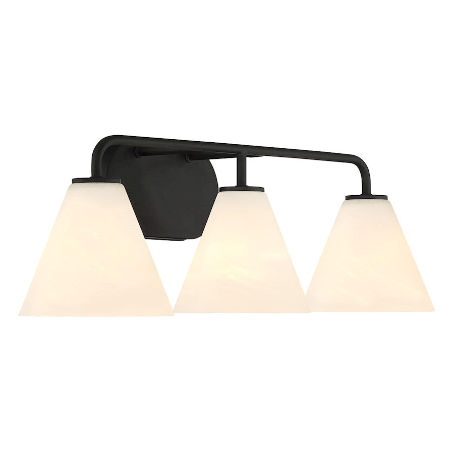 3 Light Bathroom Vanity Light, Matte Black