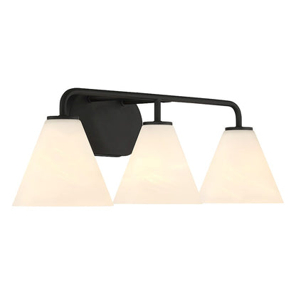 3 Light Bathroom Vanity Light, Matte Black
