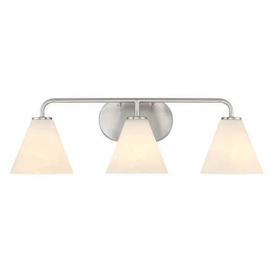 3 Light Bathroom Vanity Light, Satin Nickel