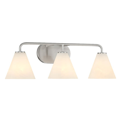 3 Light Bathroom Vanity Light, Satin Nickel
