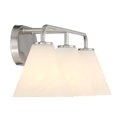 3 Light Bathroom Vanity Light, Satin Nickel