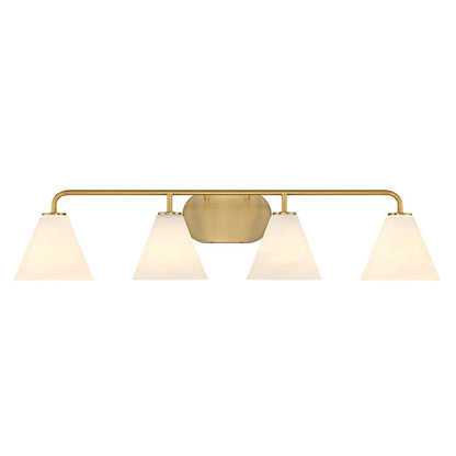 4 Light Bathroom Vanity Light, Warm Brass