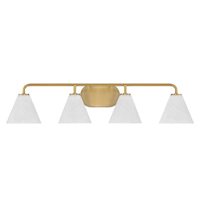 4 Light Bathroom Vanity Light, Warm Brass