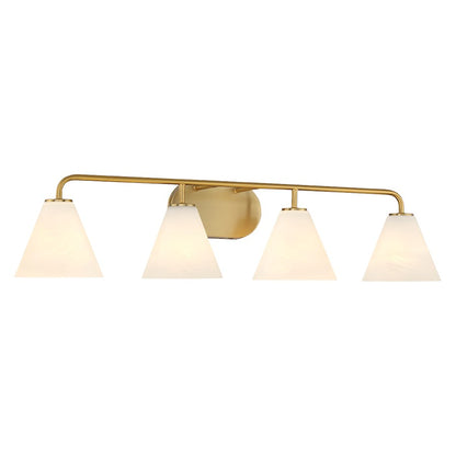 4 Light Bathroom Vanity Light, Warm Brass