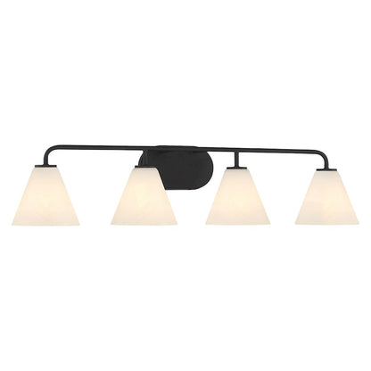 4 Light Bathroom Vanity Light, Matte Black