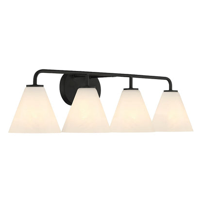 4 Light Bathroom Vanity Light, Matte Black