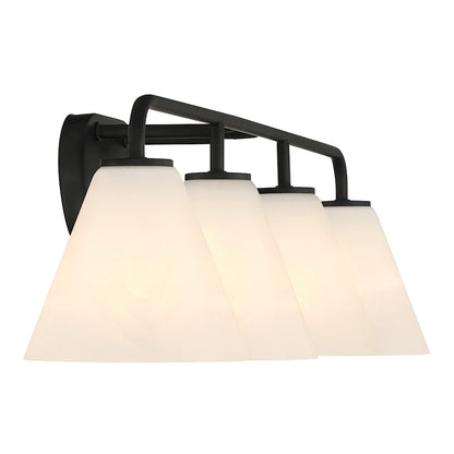 4 Light Bathroom Vanity Light, Matte Black
