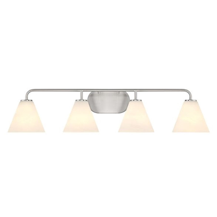 4 Light Bathroom Vanity Light, Satin Nickel
