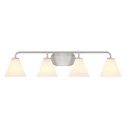 4 Light Bathroom Vanity Light, Satin Nickel