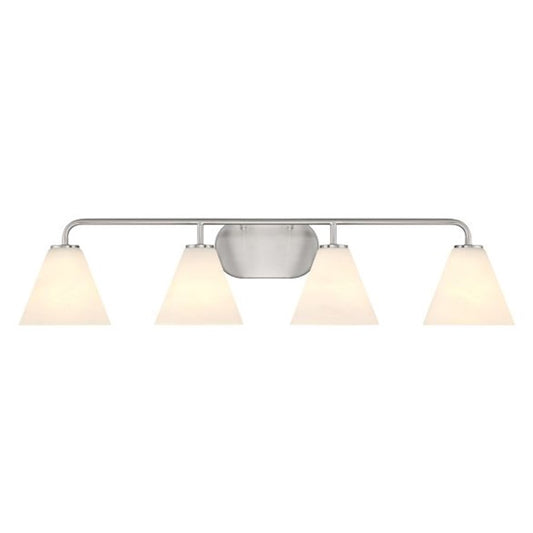 4 Light Bathroom Vanity Light, Satin Nickel