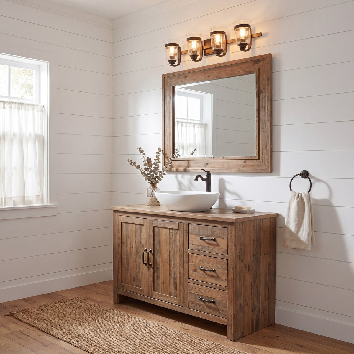 4 Light Bathroom Vanity Light, English Bronze