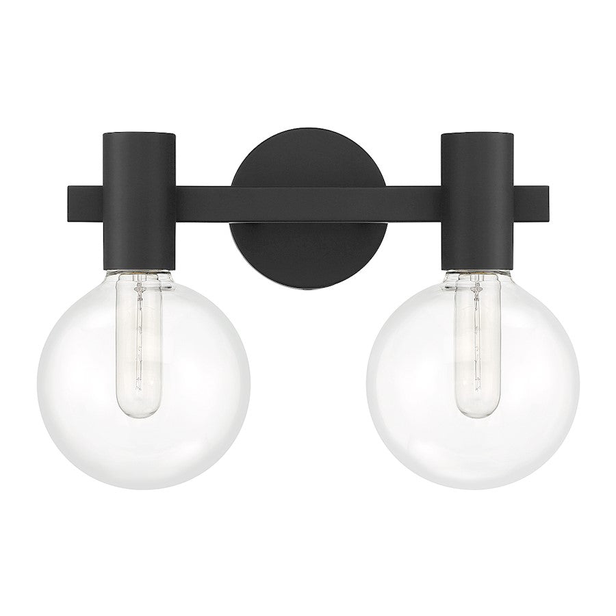 2 Light Bathroom Vanity Light, Matte Black