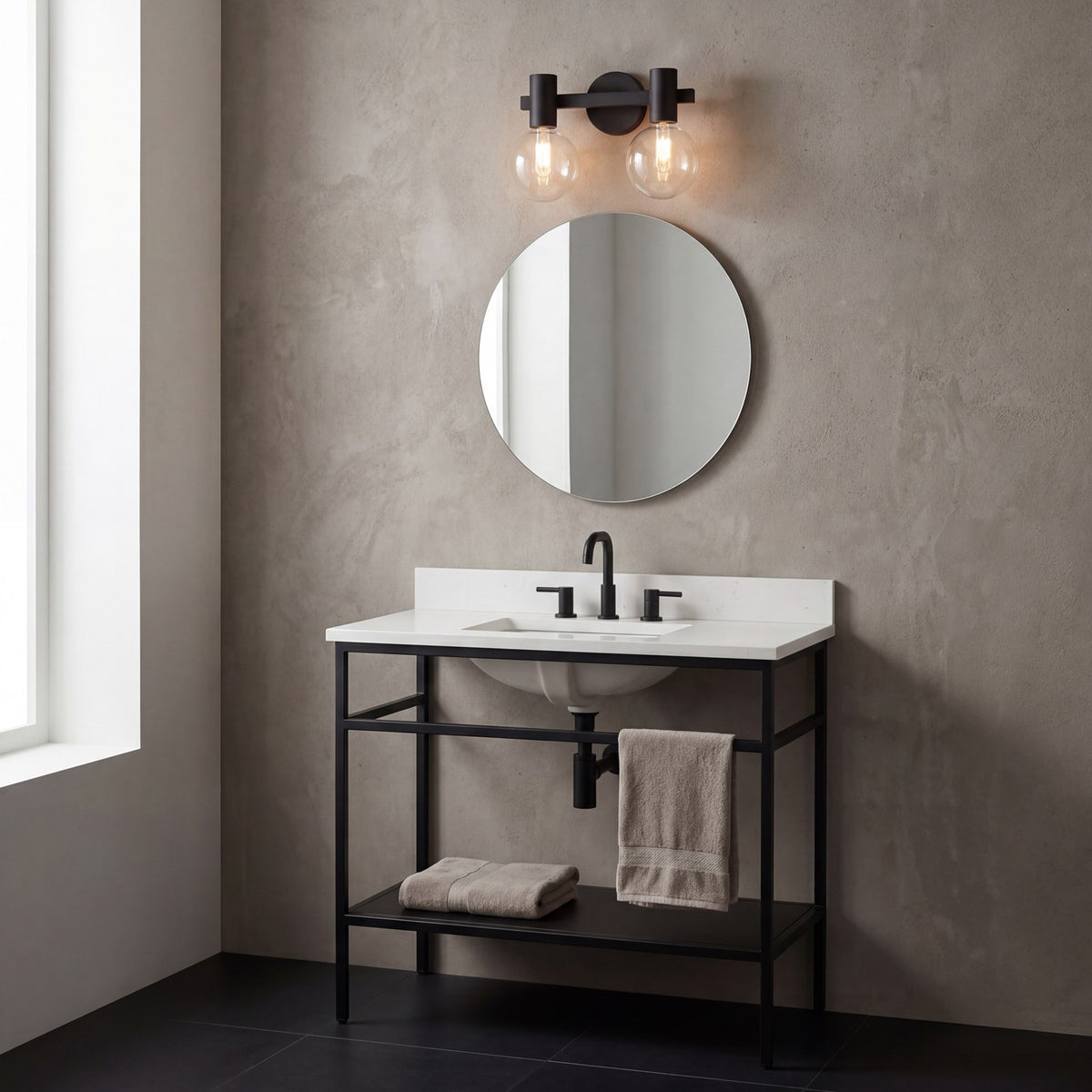 2 Light Bathroom Vanity Light, Chrome