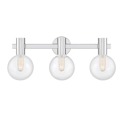 Savoy House Wright 3-Light Bathroom Vanity Light, Chrome - 8-3076-3-11