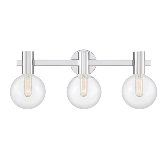 Savoy House Wright 3-Light Bathroom Vanity Light, Chrome - 8-3076-3-11