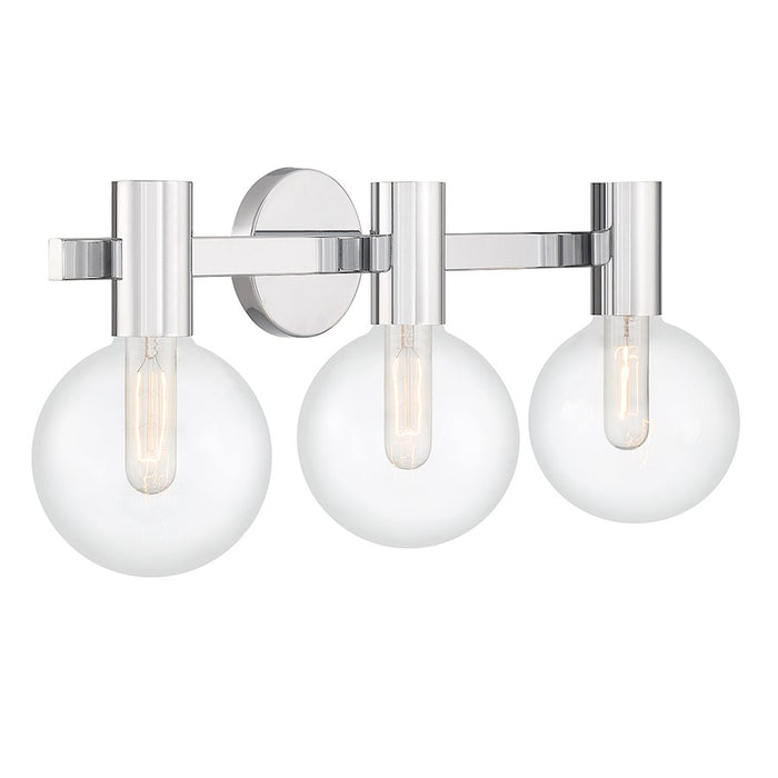 Savoy House Wright 3-Light Bathroom Vanity Light, Chrome