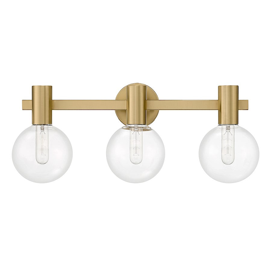 3 Light Bathroom Vanity Light, Warm Brass