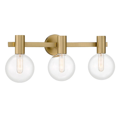 3 Light Bathroom Vanity Light, Warm Brass