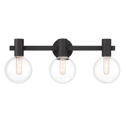 3 Light Bathroom Vanity Light, Matte Black