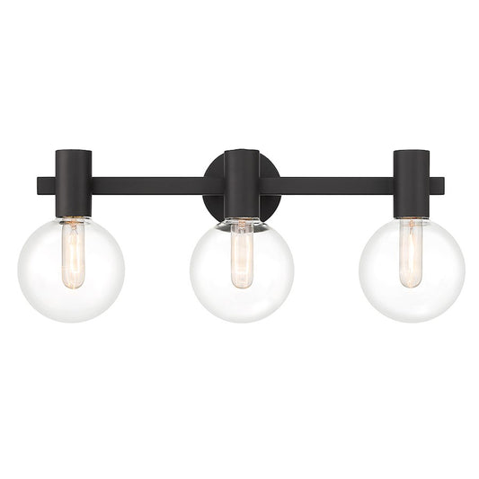 3 Light Bathroom Vanity Light, Matte Black