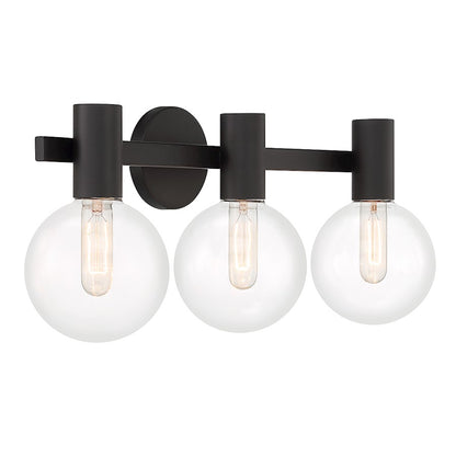 3 Light Bathroom Vanity Light, Matte Black