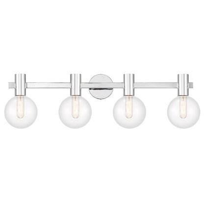 Savoy House Wright 4-Light Bathroom Vanity Light, Chrome - 8-3076-4-11