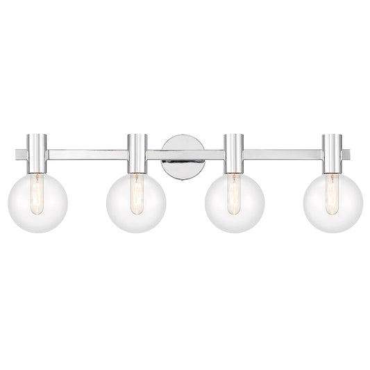 Savoy House Wright 4-Light Bathroom Vanity Light, Chrome - 8-3076-4-11