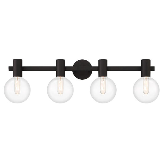 Savoy House Wright 4-Light Bathroom Vanity Light, Matte Black - 8-3076-4-BK