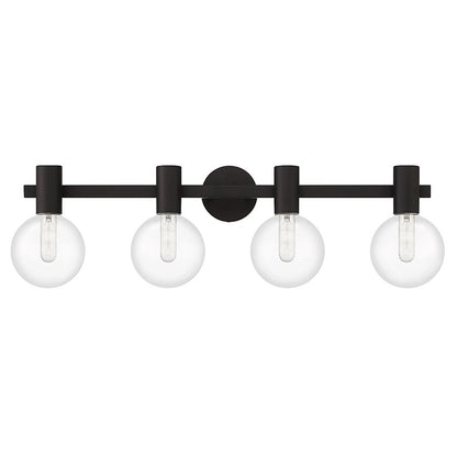 4 Light Bathroom Vanity Light, Matte Black