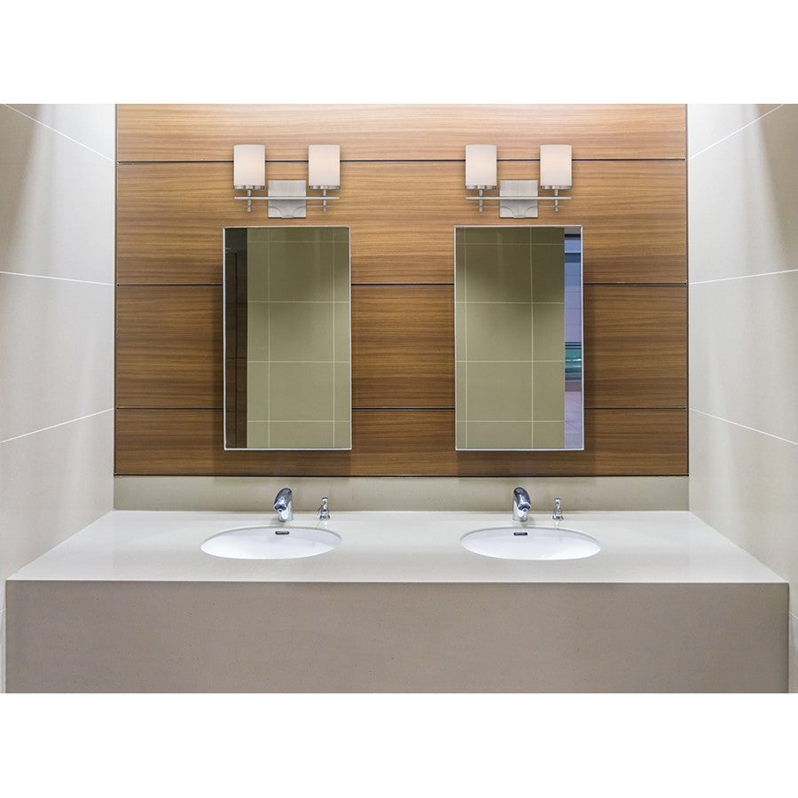 2 Light Bathroom Vanity Light, Satin Nickel