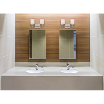 2 Light Bathroom Vanity Light, Satin Nickel