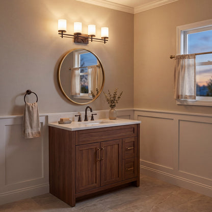 4 Light Bathroom Vanity Light, English Bronze