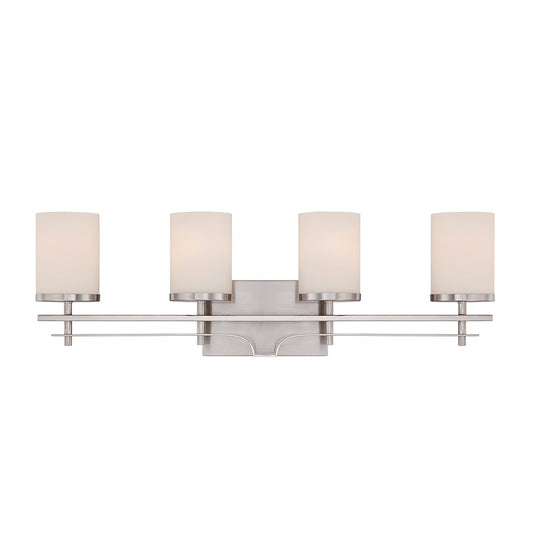 4 Light Bathroom Vanity Light, Satin Nickel