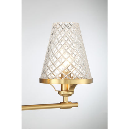 3 Light Bathroom Vanity Light, Warm Brass