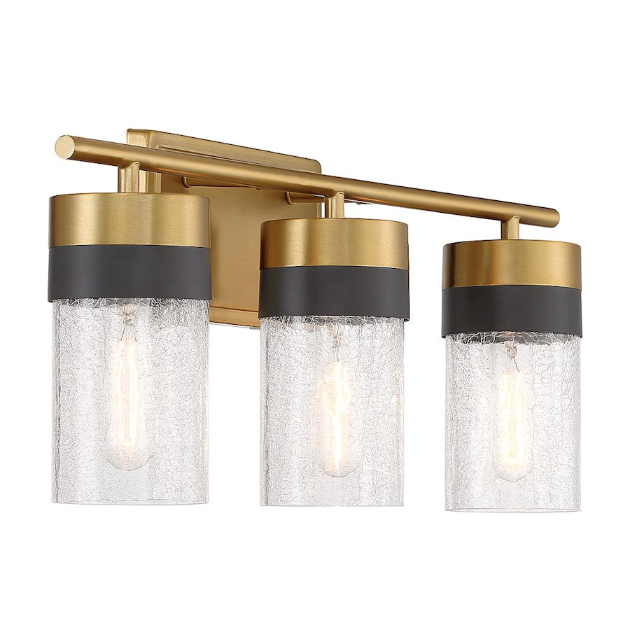 3 Light Bathroom Vanity Light, Brass