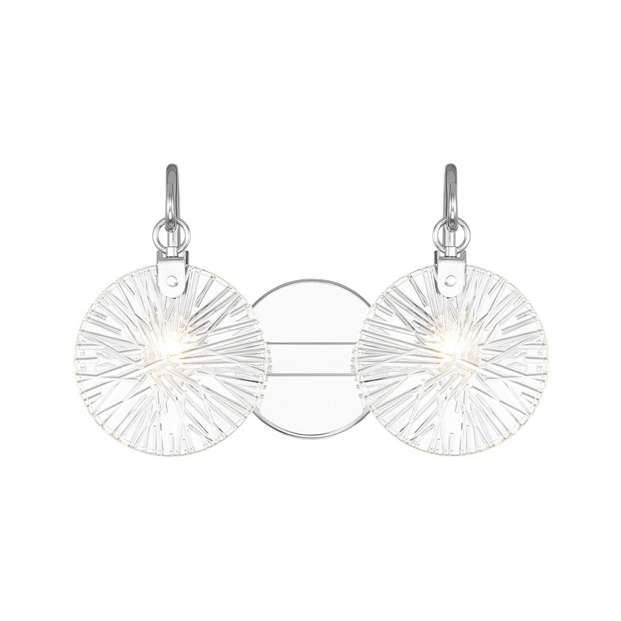 2 Light Bathroom Vanity Light, Polished Chrome