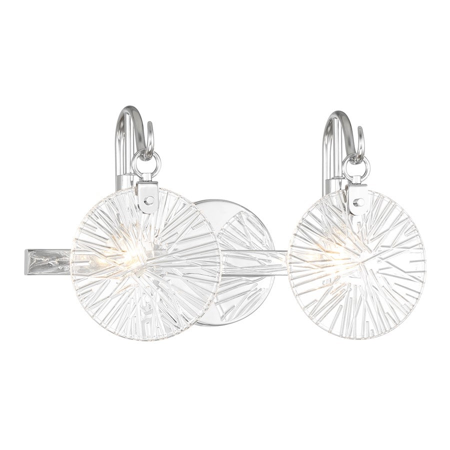 2 Light Bathroom Vanity Light, Polished Chrome