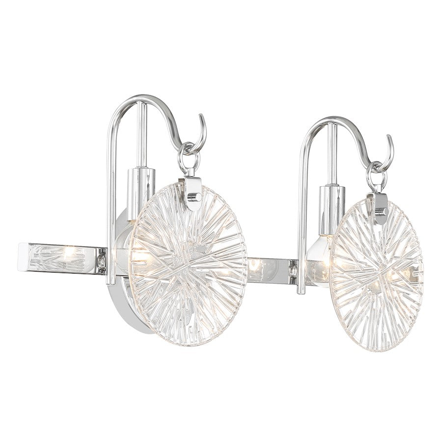 2 Light Bathroom Vanity Light, Polished Chrome