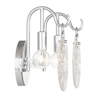 2 Light Bathroom Vanity Light, Polished Chrome