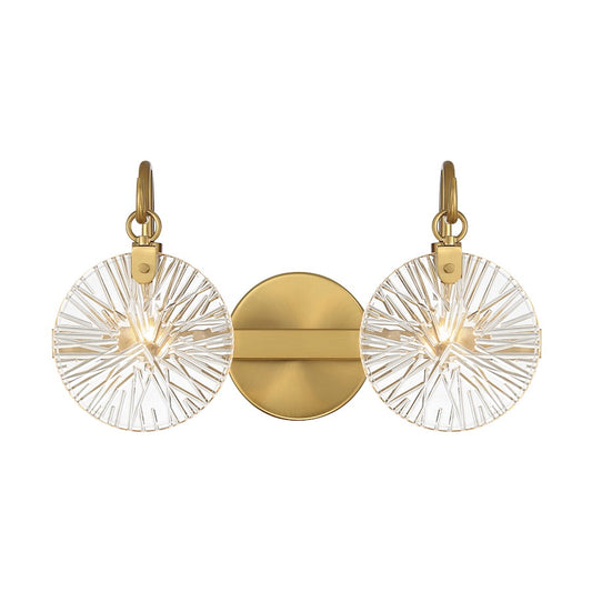 2 Light Bathroom Vanity Light, Warm Brass
