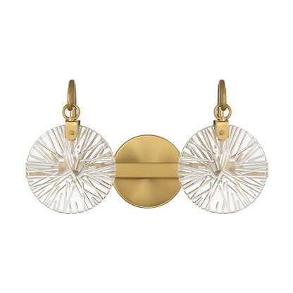 2 Light Bathroom Vanity Light, Warm Brass